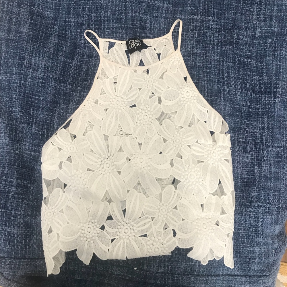 White floral tank top